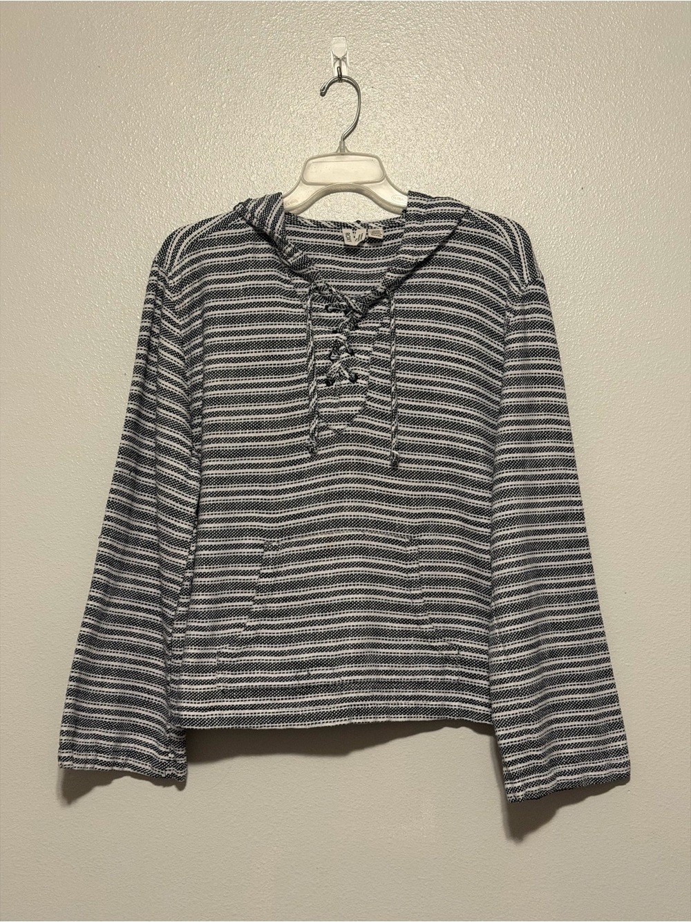 Roxy Navy & White Striped Knit Hoodie